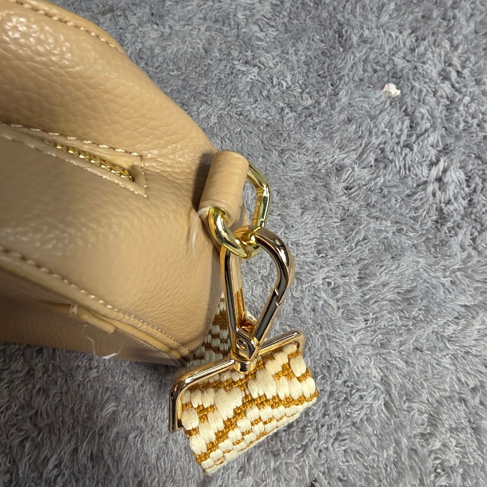 Katie Loxton Crossbody Bag Pebbled Vegan Leather Tribal Geometric Woven Strap - Picture 7 of 14